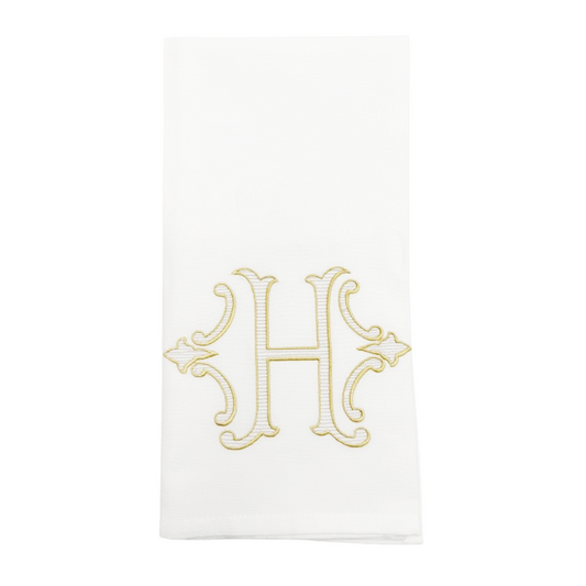 Gold Bracket Initial Towel