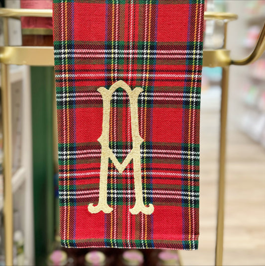 Tartan Initial Towel