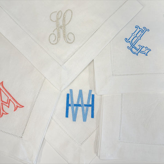 Embroidered Hemstitched Napkins (Set of 4)