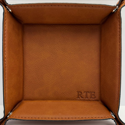 Personalized Leather Snap Tray
