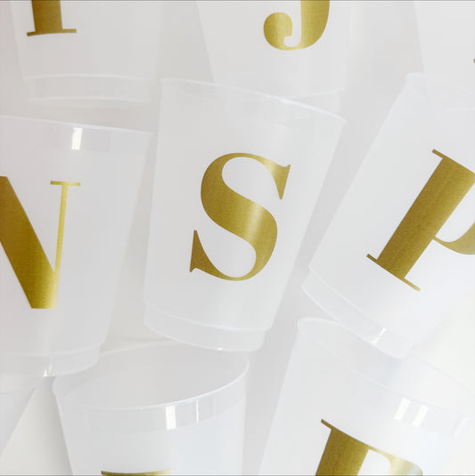 Gold Initial Frost Flex Cups