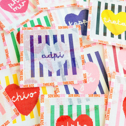 COMING SOON! Sorority Heart Needlepoint Canvas