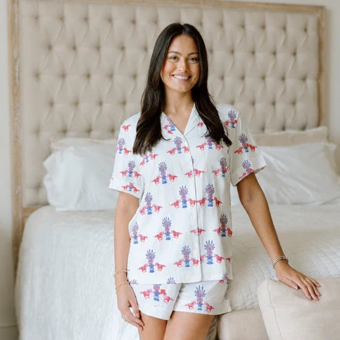 SMU Gameday Heirloom Pajama Shorts Set