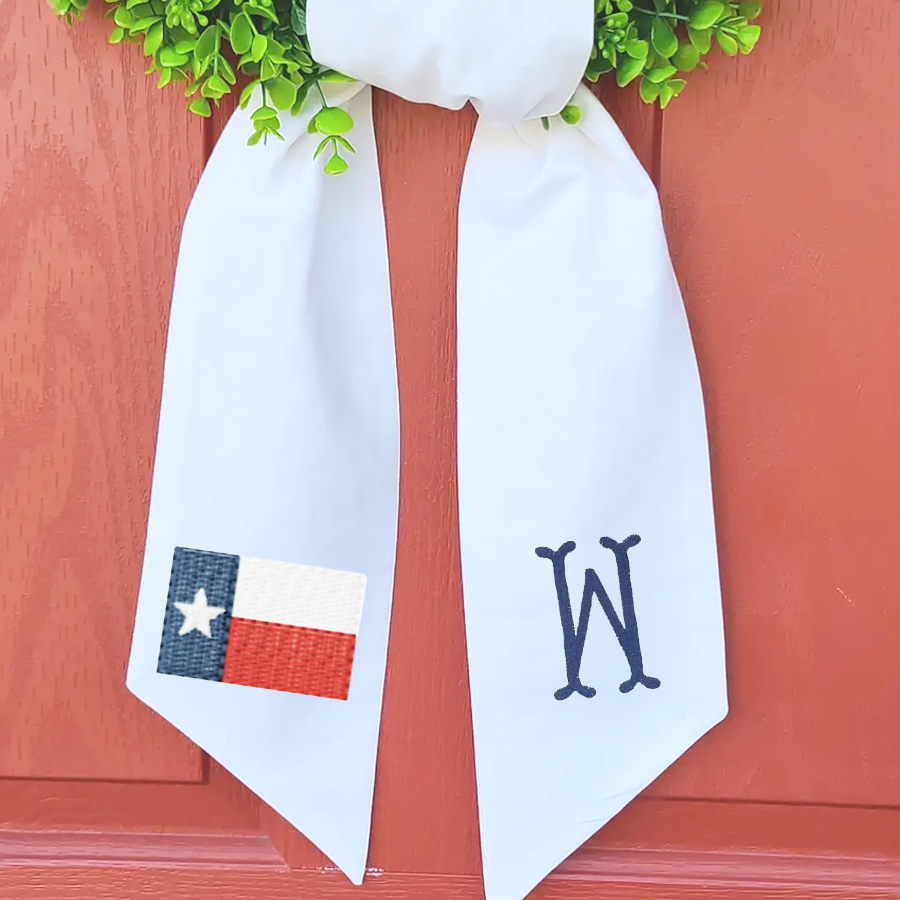 Texas Flag Wreath Sash