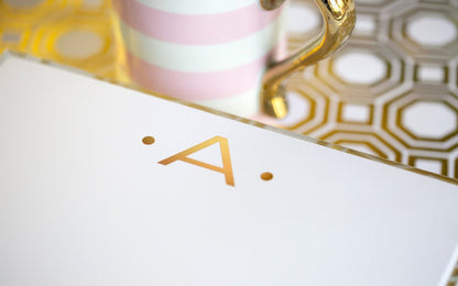 Luxe Gold Foil Monogram Pad with Acrylic Holder