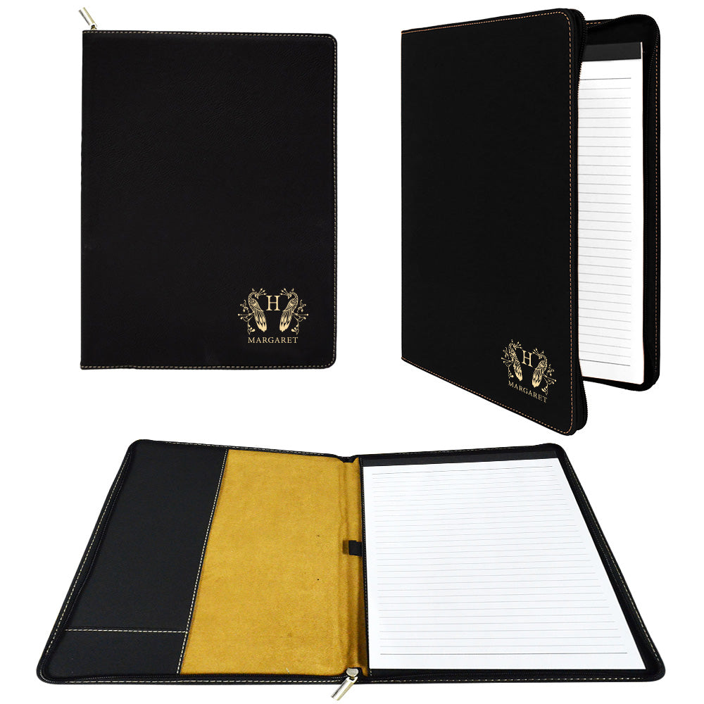 Engraved Zippered Portfolio