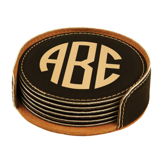 Engraved Round Monogram Coaster (Set of 6)