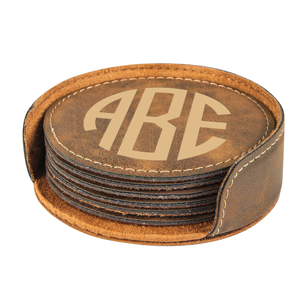 Engraved Round Monogram Coaster (Set of 6)