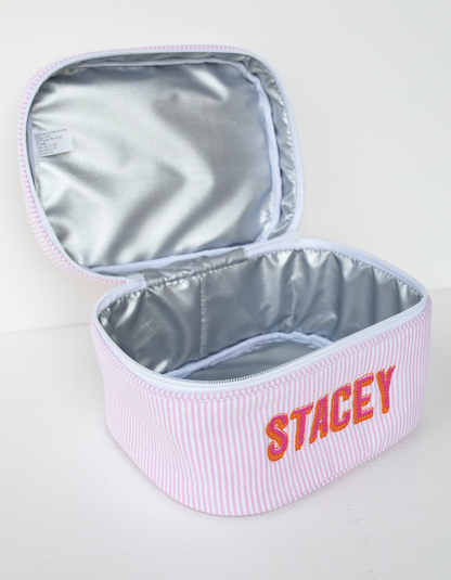 Wipeable Seersucker Train Case